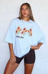 Flower Girl Oversized Tee Blue