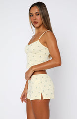 Snuggle Season Pyjama Shorts Lemon Floral