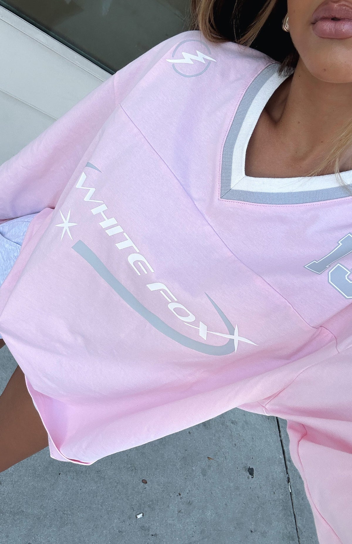 Let's Just Be Friends Long Sleeve Oversized Jersey Pink